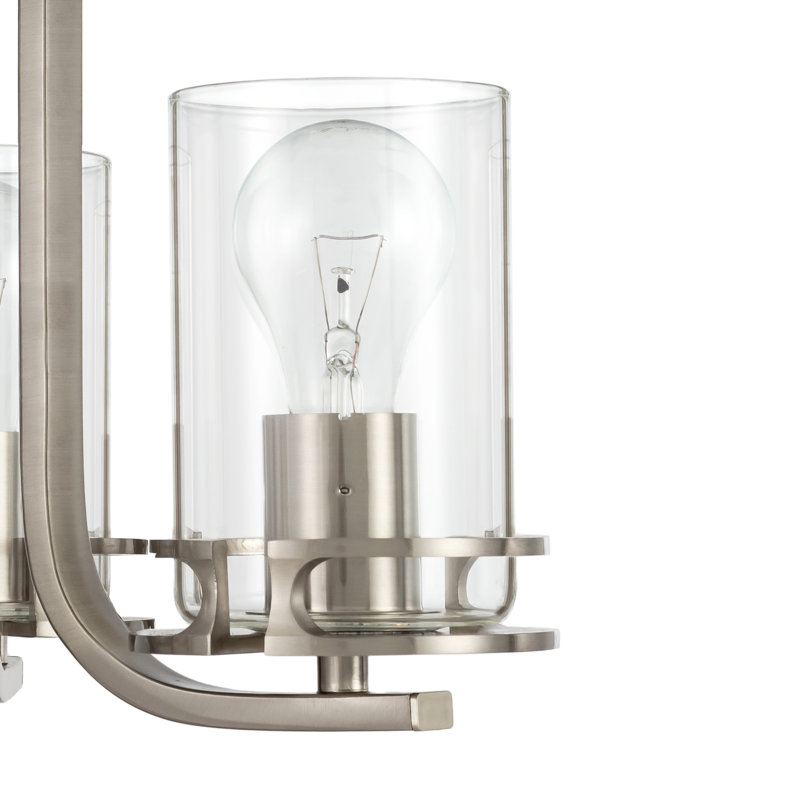 Ahsir Glass Semi Flush Mount, Brushed Nickel