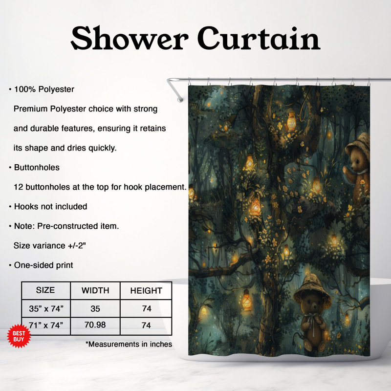 Bear Magic - Premium Shower Curtain, 74"H x 71"W