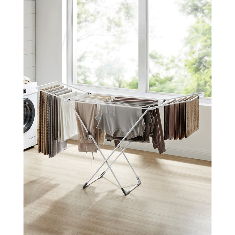 Steel Foldable Gullwing Drying Rack, White
