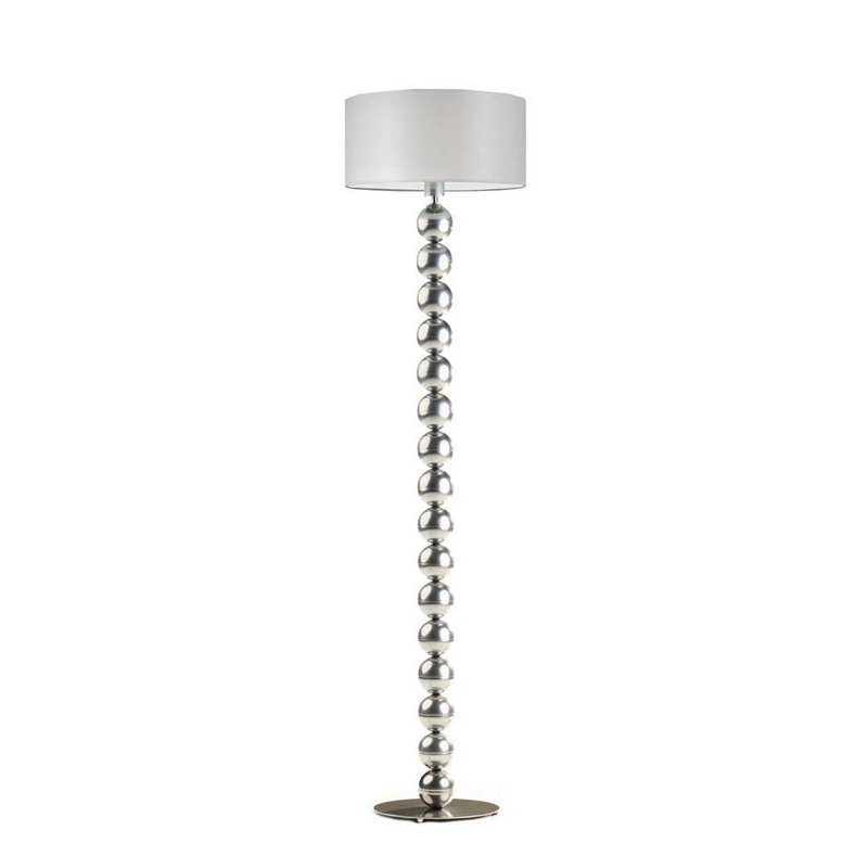 Moody 158cm Traditional Floor Lamp, Silver, Light Grey