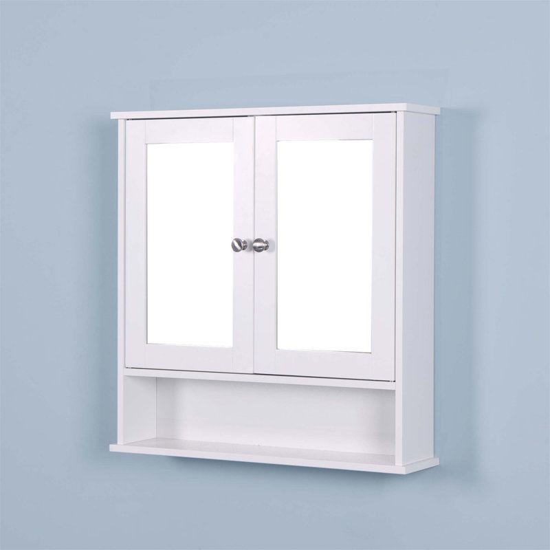 Wall Mounted Bathroom Cabinet With 2 Mirror Doors And Adjustable Shelf, Perfect For Organized Storage And Space Efficiency.
