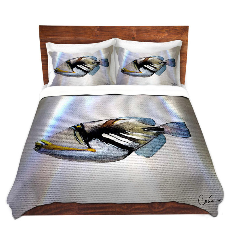 Housses de couette Corina Bakke Trigger Fish, Housse de couette simple + 1 taie décorative stan