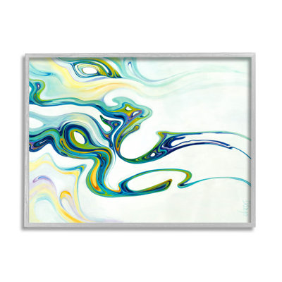 «Wavy Modern Green Forms», estampe numérique par Dina D'argo