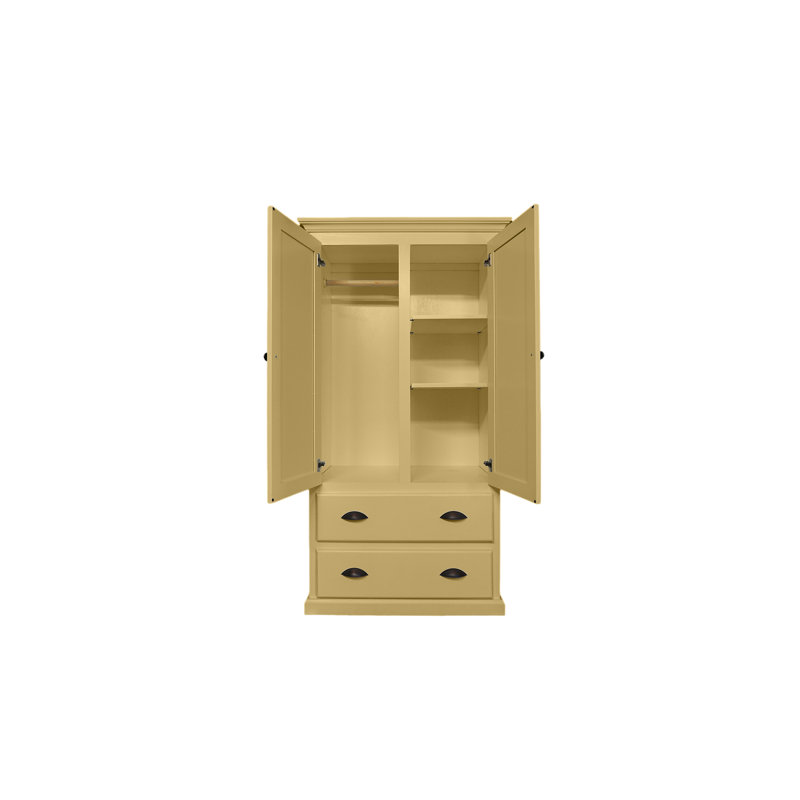 Armoire en bois massif Conda, Jaune
