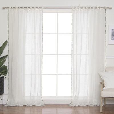 Panneau de rideau simple obscurcissant en lin de couleur unie Criss Cross Best Home Fashion, Inc.