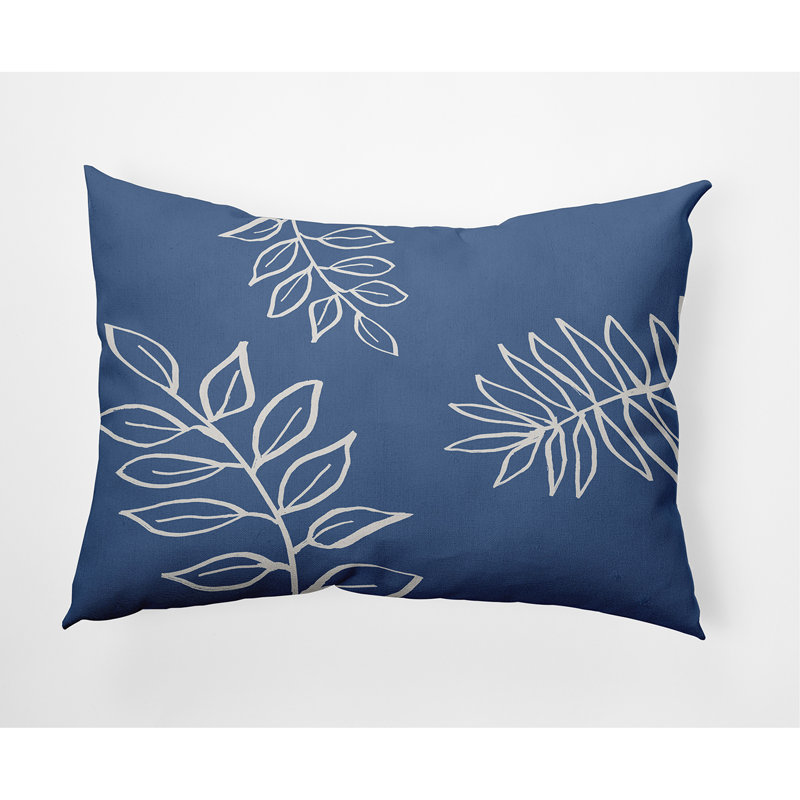 Flower Power Floral Reversible Throw Pillow, Cadet Blue