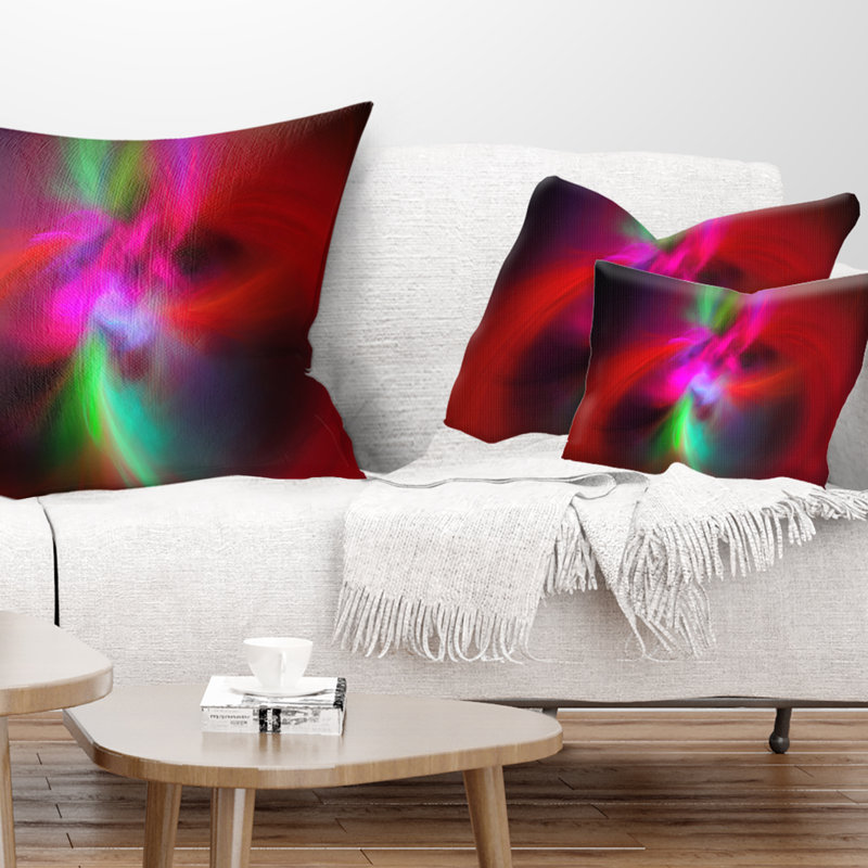 Red Kalal Spiral - coussin imprimé abstrait