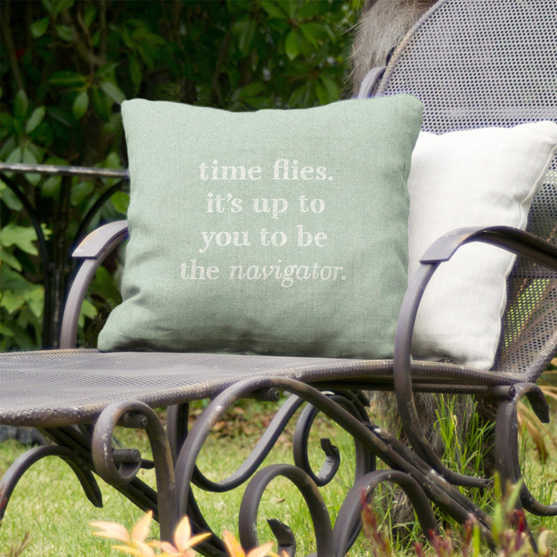 Coussin décoratif intérieur/extérieur time vole, 20 po x 20 po, Vert / blanc