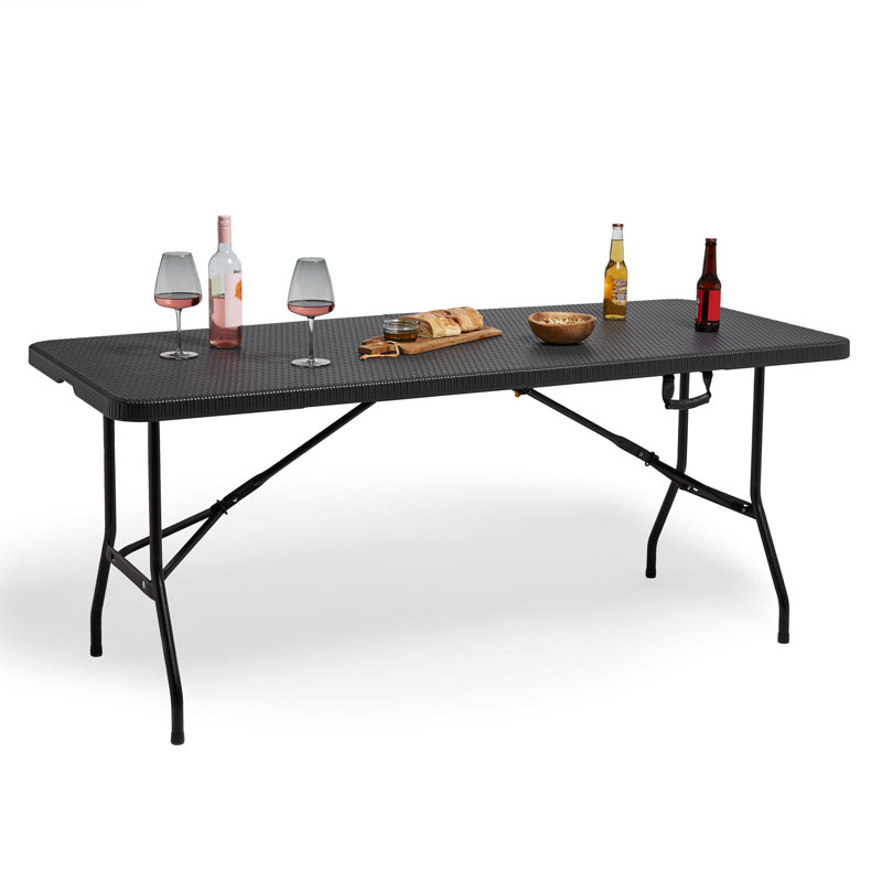 Rectangular Metal Folding Outdoor Dining Table , 180cm cm W 74cm cm D