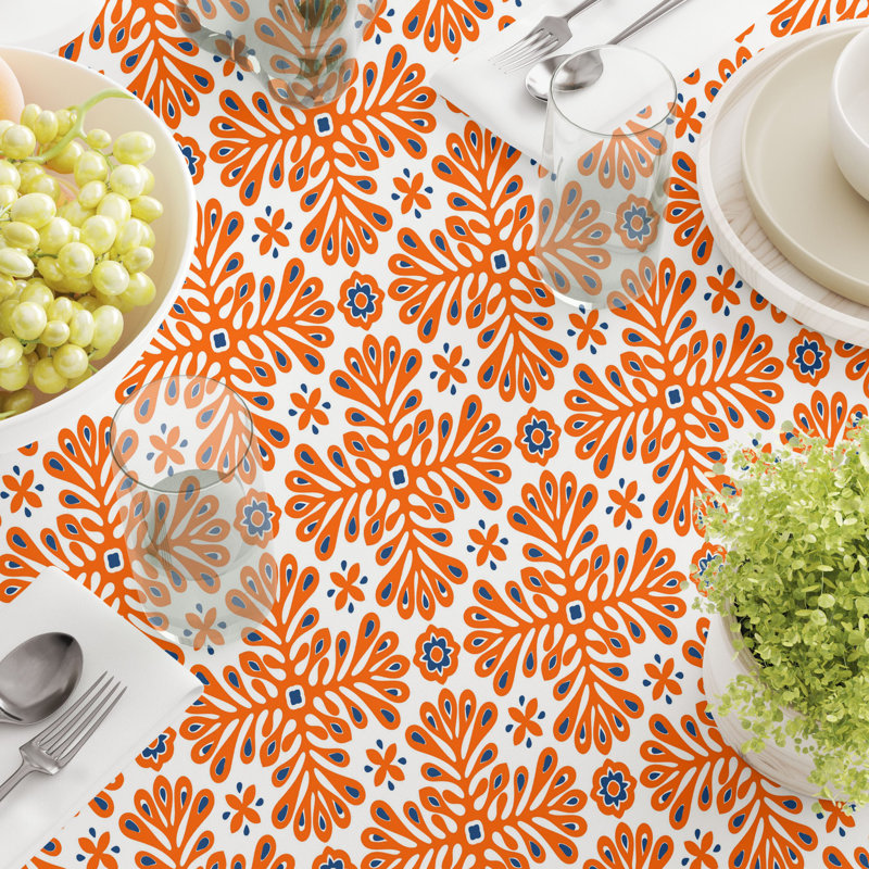 Rectangular Tablecloth, 100% Cotton, Floral 167, 104" x 52"