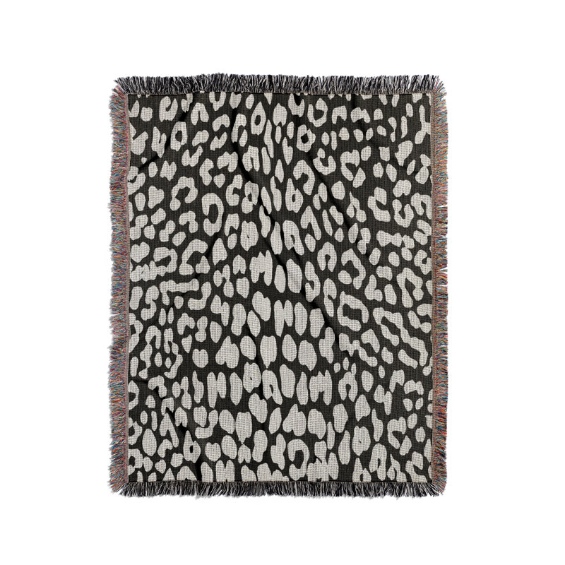 Jeté en mélange de coton Delo, L 80 po x l 60 po, Noir