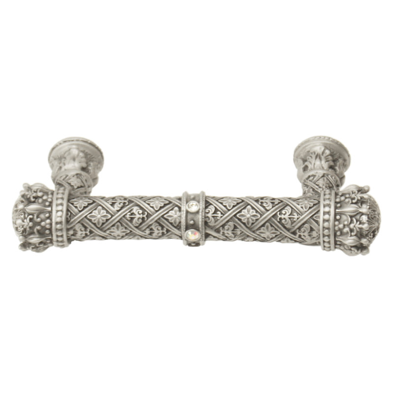 Carpe Diem 6132-11CAB Crowning Glory Queen Anne Satin Queen Anne 5 inches c.c. pull w/ Swarovski Crystals in Satin, 3", Satin