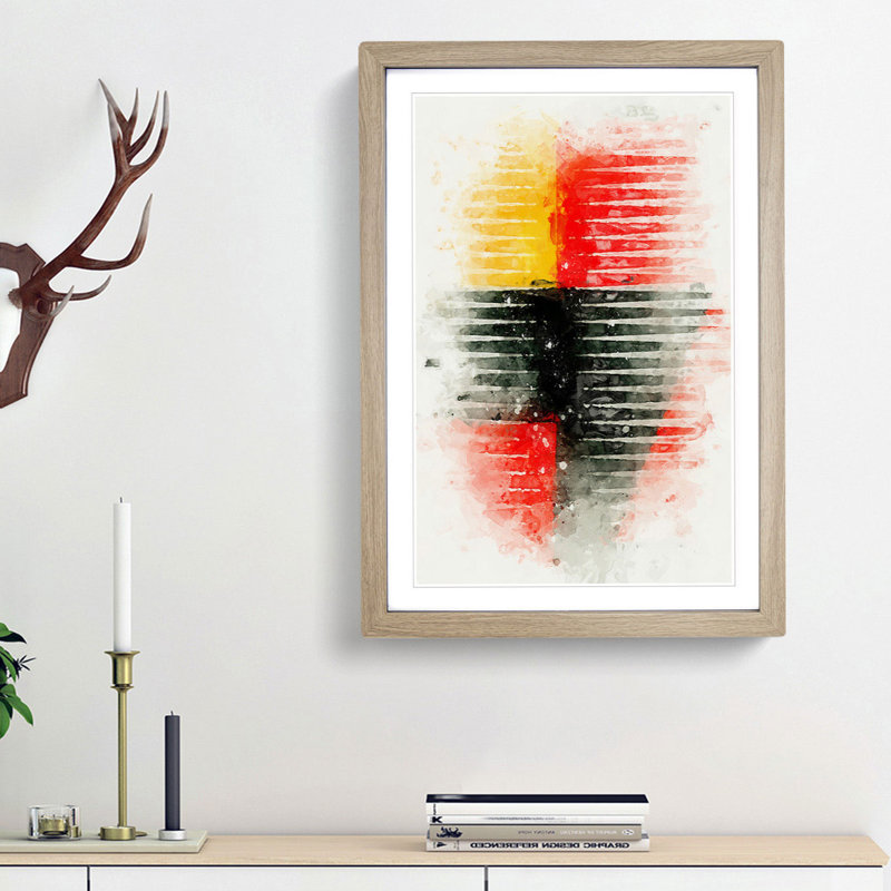 Angular Angles in Abstract - Picture Frame Graphic Art Print, Oak Framed, 36cm H x 27cm W x 2cm D