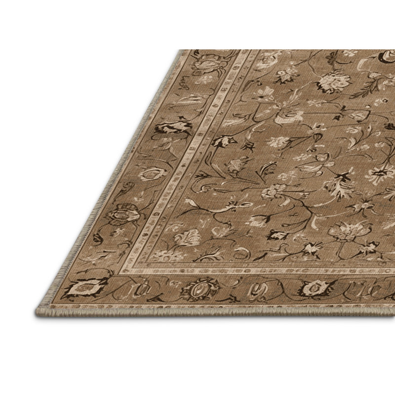 Machine Washable Persian Brown Area Rug, Square 6'
