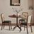 Brown Round Solid Wood Dining table-1285210419