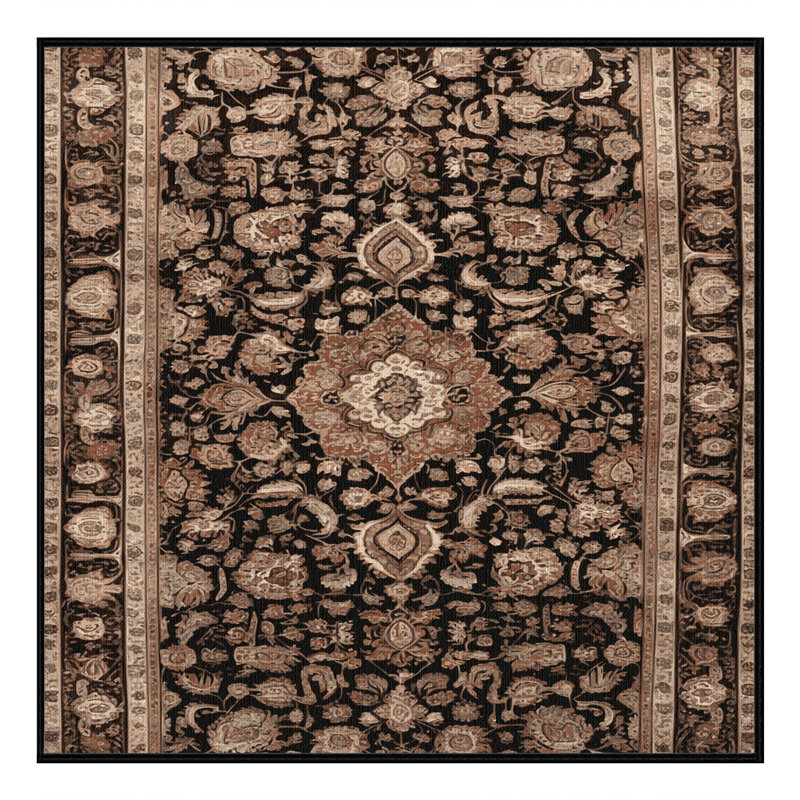 Tapis brun lavable à la machine, Carré 5 pi