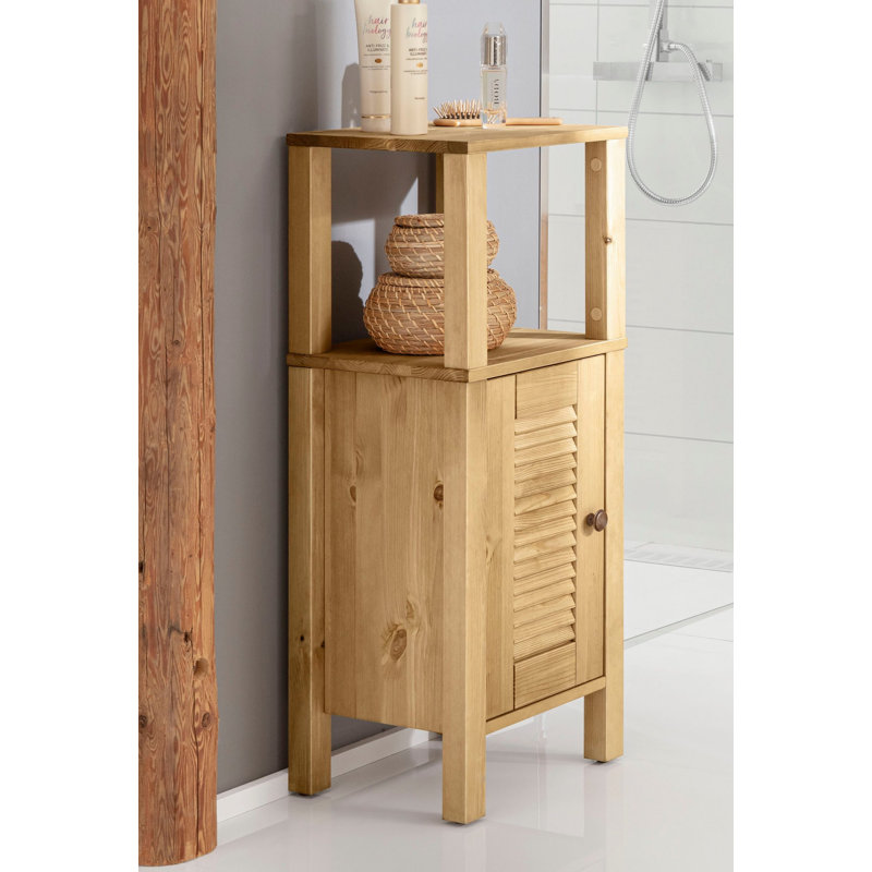 Ayanna Solid Wood Bathroom Cabinet, Brown