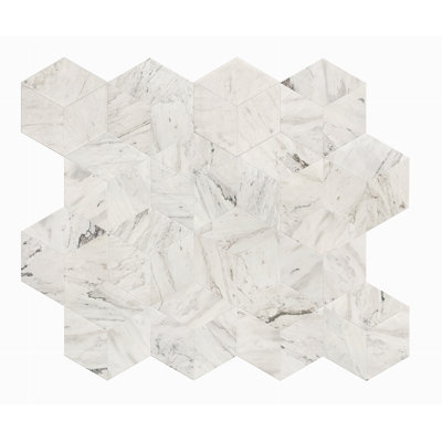 Carreau de marbre hexagonal, marbre blanc, marbre naturel, pour le mur et le sol, carreau de marbre poli, pierre naturelle, 1 boîte de 12 pièces