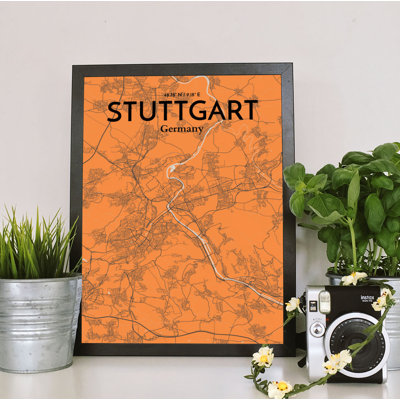 Stuttgart City Map - No Frame Print