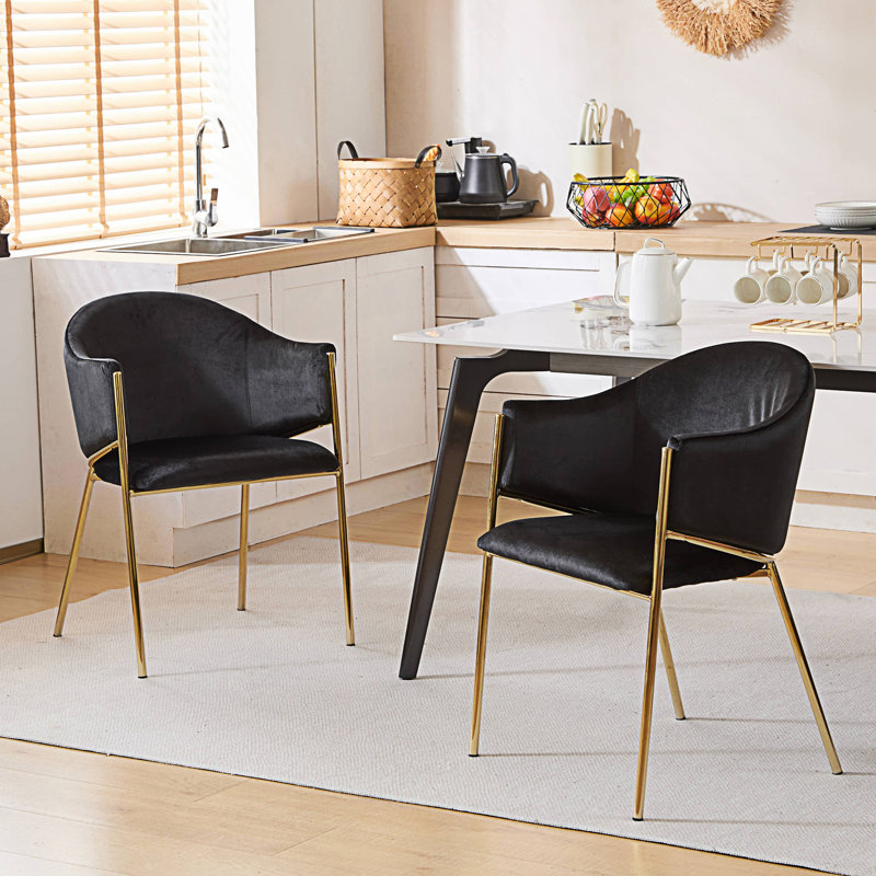 Chaise rembourrée Modern, Noir