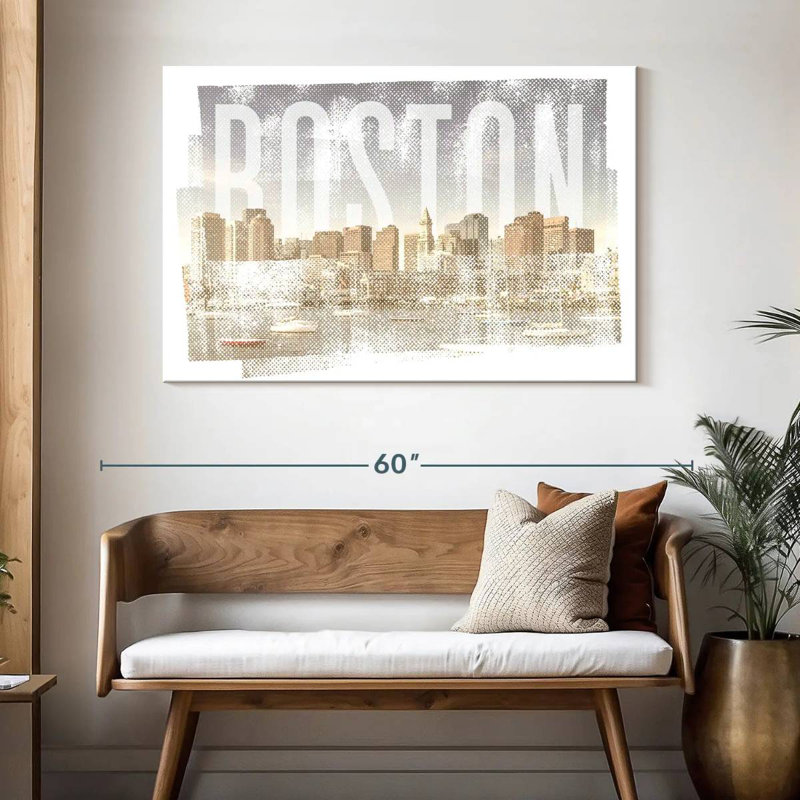 Lilie Boston Skyline rétro, H 32 po x l 48 po