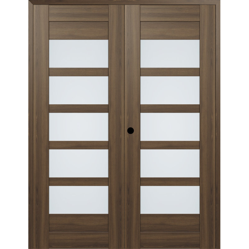 Portes françaises préfinies en verre Avon, Pacane, 71,75 po x 79,375 po, Gauche