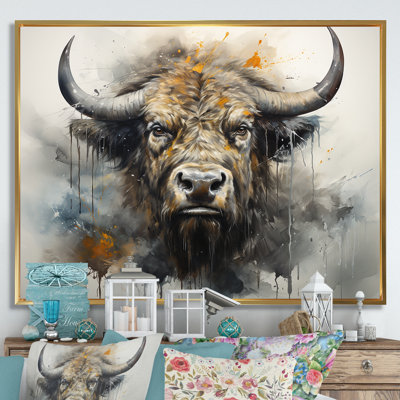 Buffalo Bison Head I - Buffalo, art mural