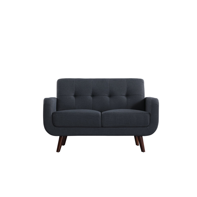 Pollard Upholstered 51'' Loveseat, Dark Gray 100% Polyester
