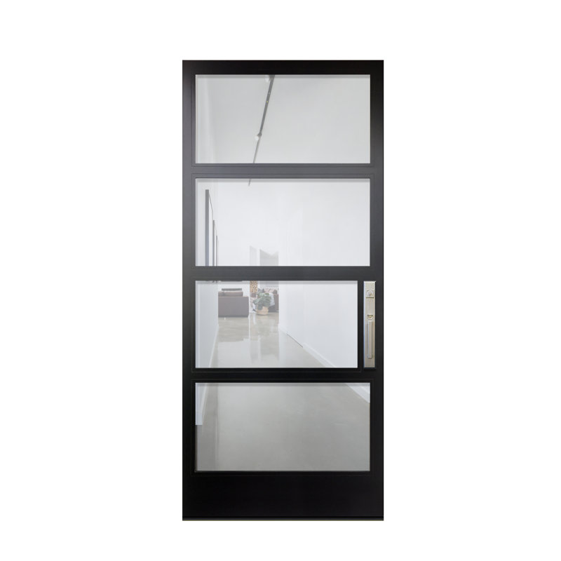 Narrow Profile 4 Lite FiberCraft Front Door, 95.25" H x 41.75" W, Black Clear, Left Hand/Inswing