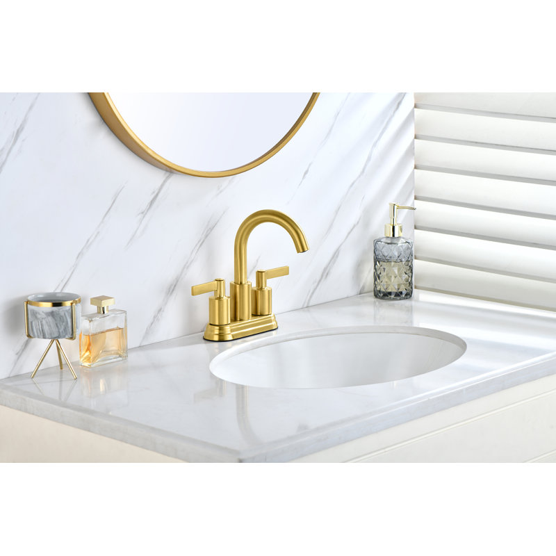 Robinet de lavabo de salle de bain central Derengge avec trop-plein à poussoir