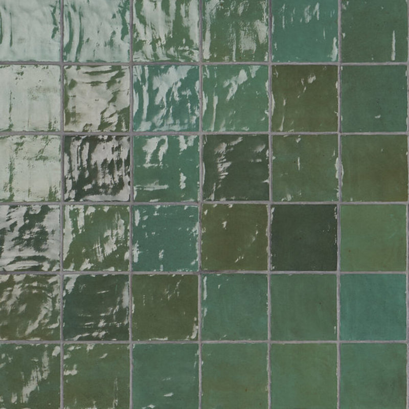Portmore 4x4 Glazed Ceramic Tile, Green