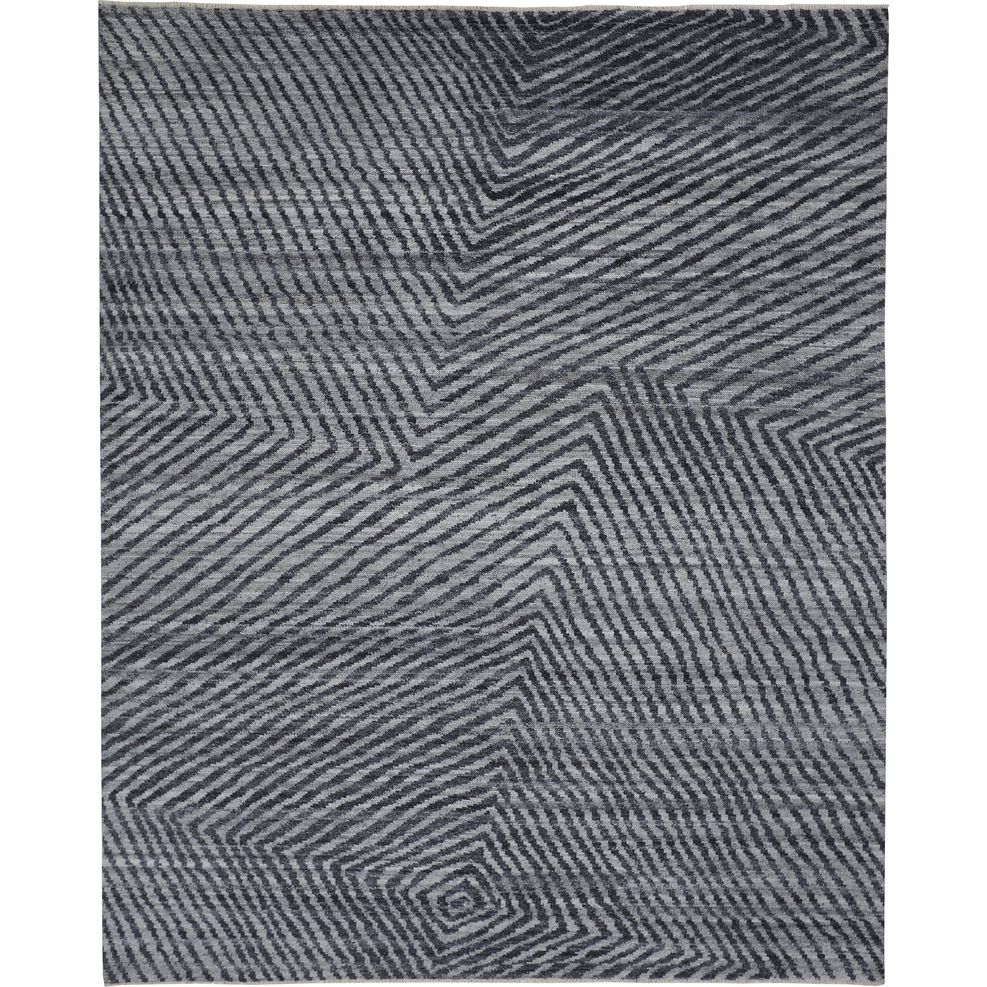 Ethos Handmade Wool Graphite Gray Rug, Rectangle 2' x 3'