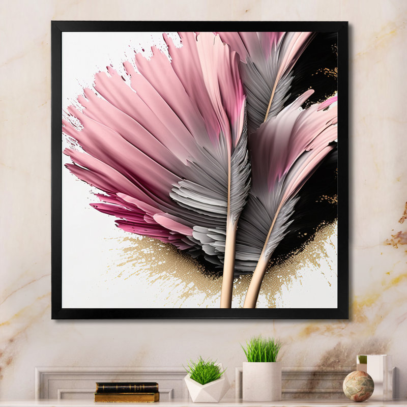 Gerbera Hyperrealistic Flowers V " Gerbera Hyperrealistic Flowers V ", 36" W x 36" H, Black Picture Framed Canvas