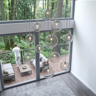 Vine 11 Clear Glass Pendants Chandelier