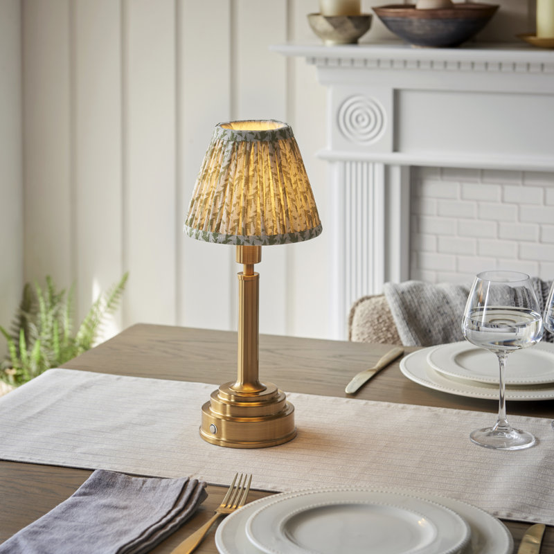 Upton Rechargeable Metal Table Lamp, Herb Garden Green