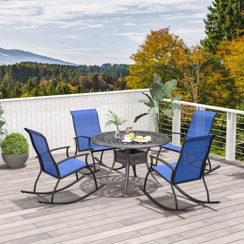 Chaise berçante en tissu et métal Stoltzfus