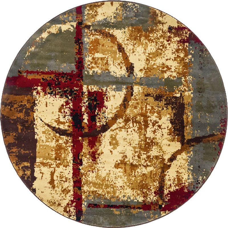 Arabica Abstract Indoor Rug, Round 5'
