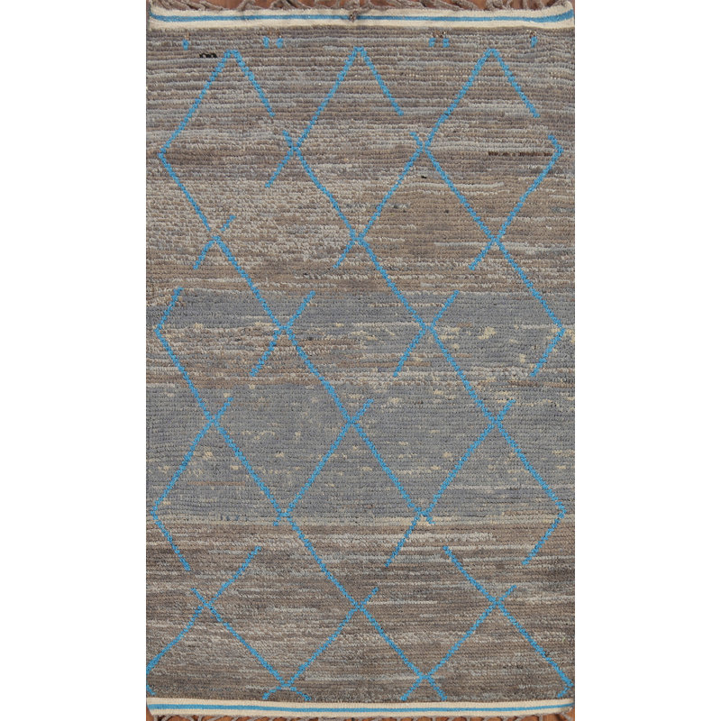 Tapis marocain oriental fait à la main avec treillis 4 x 7