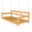 Structure de lit de jour de balançoire de véranda en bois d'acacia durable avec 4 cordes de suspension pour la détente en plein air-1042811212