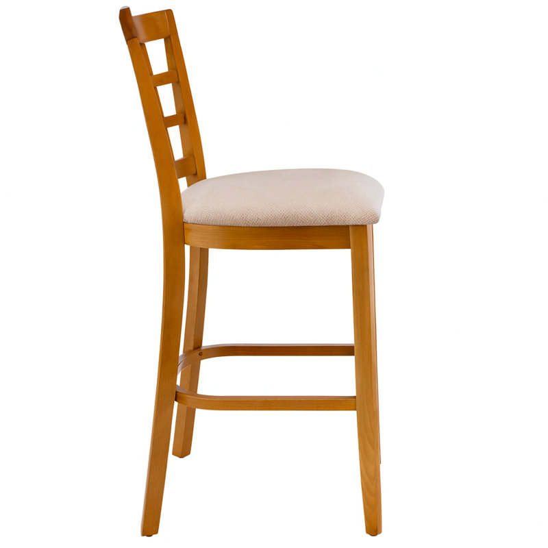 Chaise de bar à dossier en treillis, Naturel