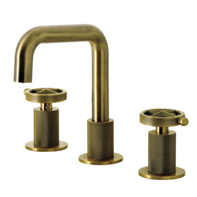 Kingston Brass Levante Two-Handle 3-Hole Deck Mount Widespread Bathroom Faucet With Push Pop-Up Drain