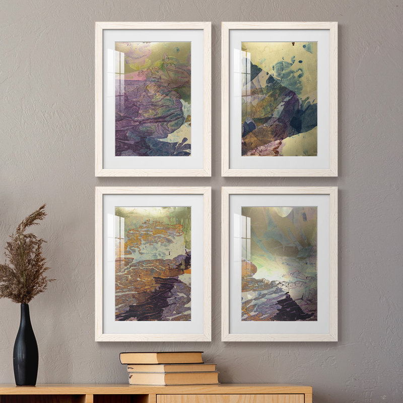 «Monet's Landscape V», ensemble de 4 reproductions de cadres photo, H 24 po x l 72 po x P 1,5 po, Blanc