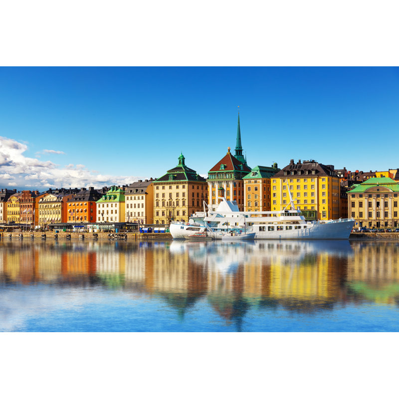 Mathiatis Old Town In Stockholm - Wrapped Canvas Print, 30cm H x 46cm W x 3.8cm D
