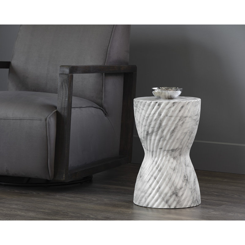 Anshveer End Table, White