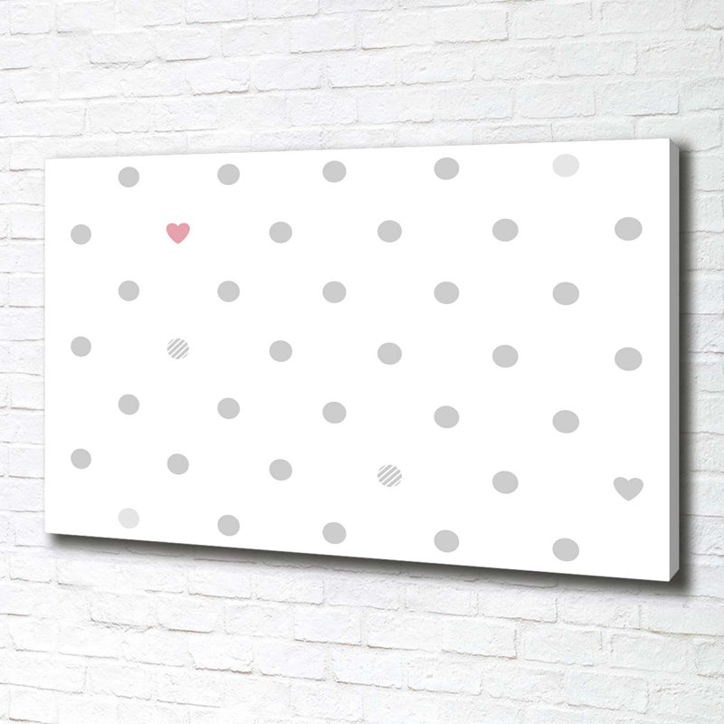 Dots And Hearts - Wrapped Canvas Print