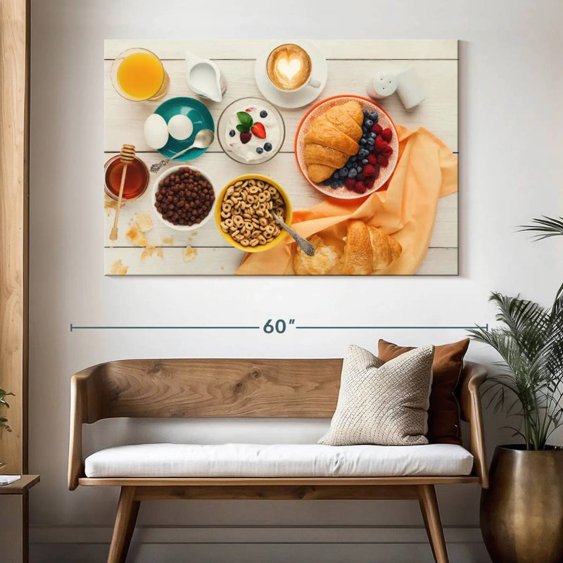 Petit déjeuner copieux, H 34 po x l 51 po
