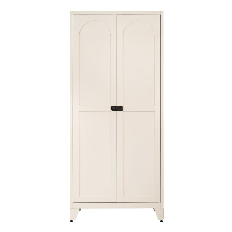 Armoire de rangement 71 po 2 portes avec serrure, armoire de rangement en métal avec portes et tablettes réglables, pour la cuisine, la chambre à coucher et le salon