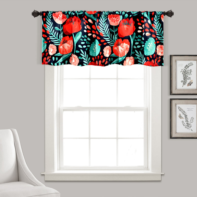 Cantonnière à motif floral coquelicot Lush Decor