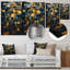 «Grunge Gold Cubes Abstract Geometric V - Abstract Tile», art mural en métal-1211696313