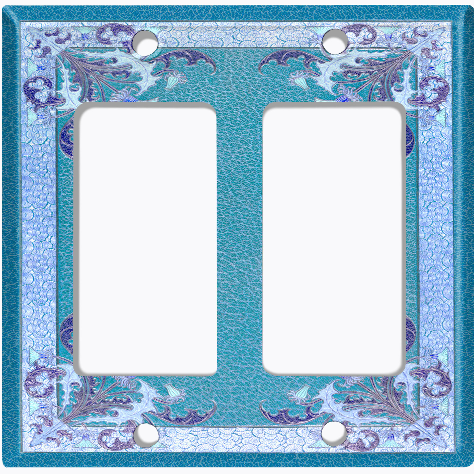 WorldAcc Metal Flower Leaves Elegant Frame 2-Gang Rocker Wall Plate ...